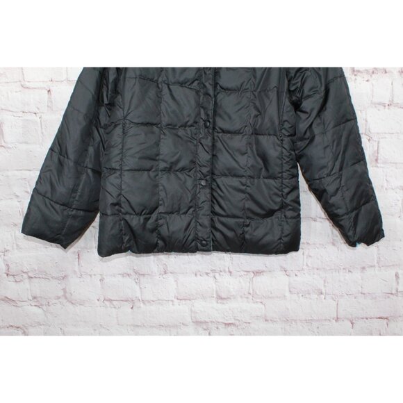 LL Bean Black Goose Down Puffer Jacket Quilted Heavyweight Size Small - Picture 3 of 11